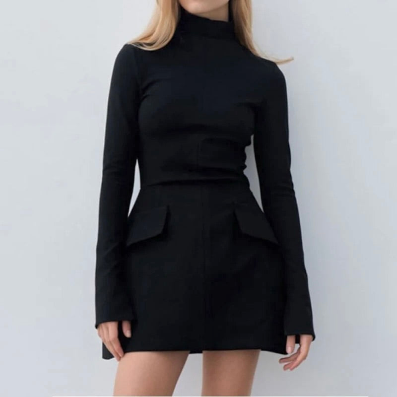 Luxoria - Turtleneck Mini Dress
