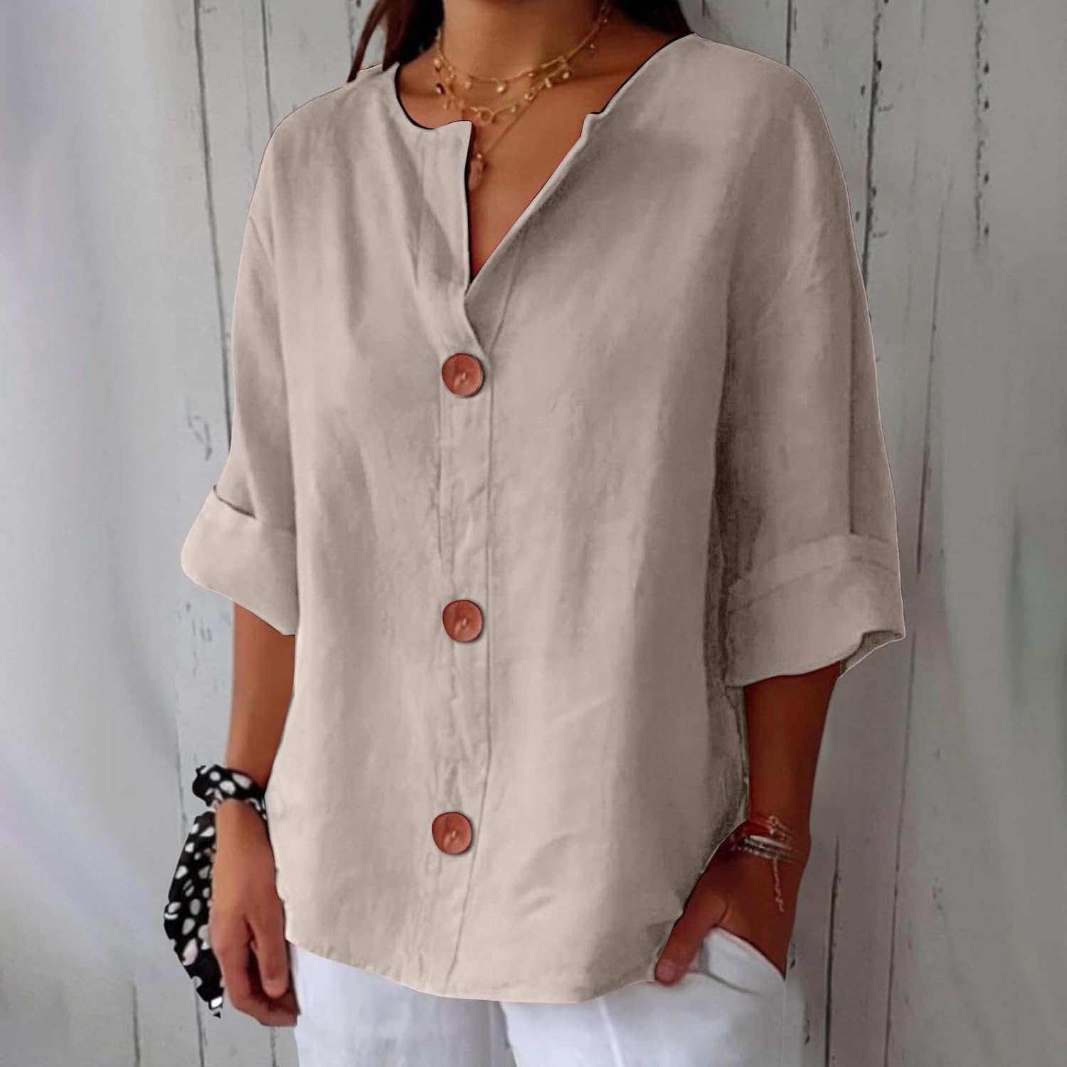 Clara™ | Coastal Linen Blouse