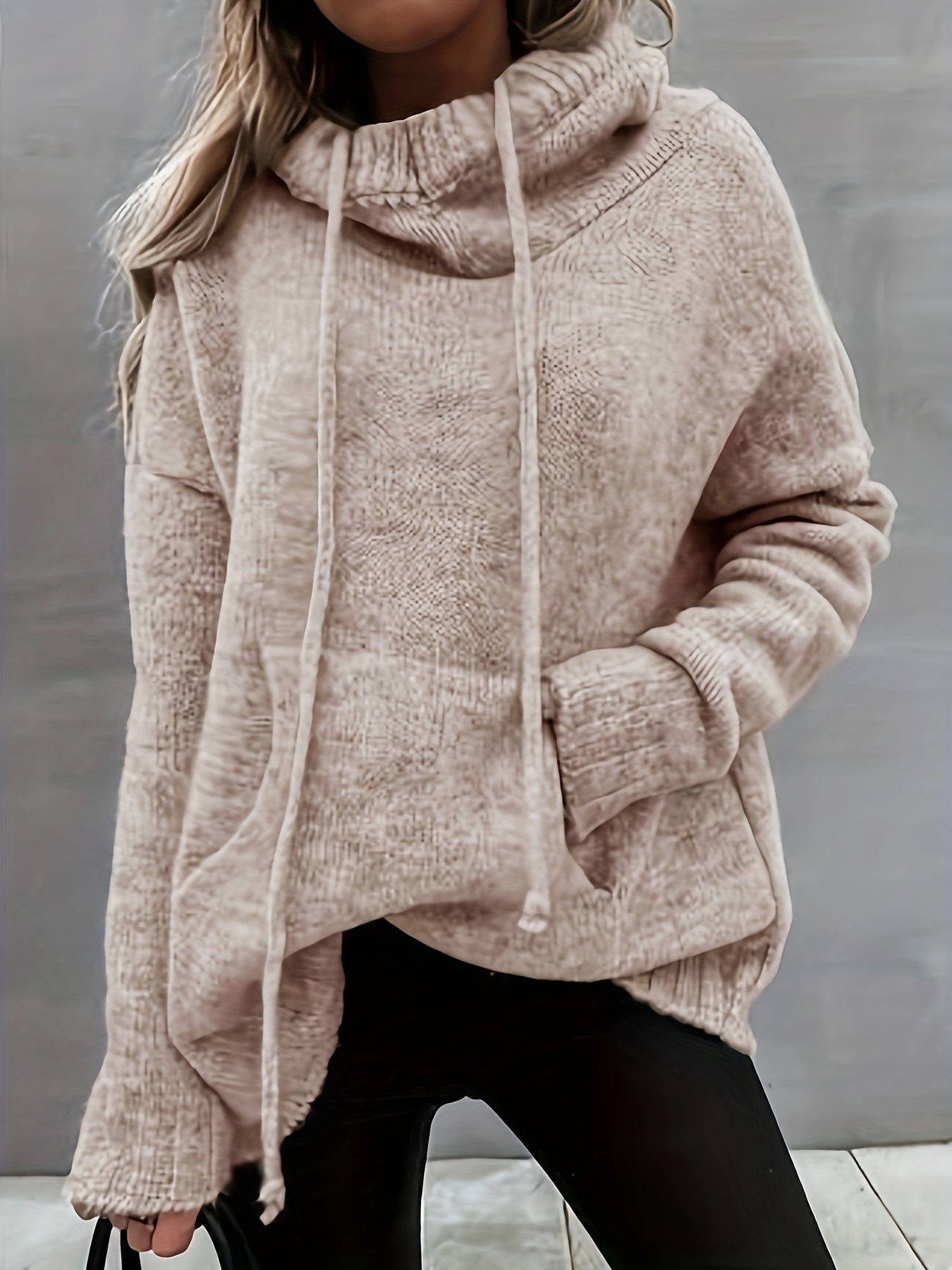 Zelina - Long Sleeve Sweater With Pocket