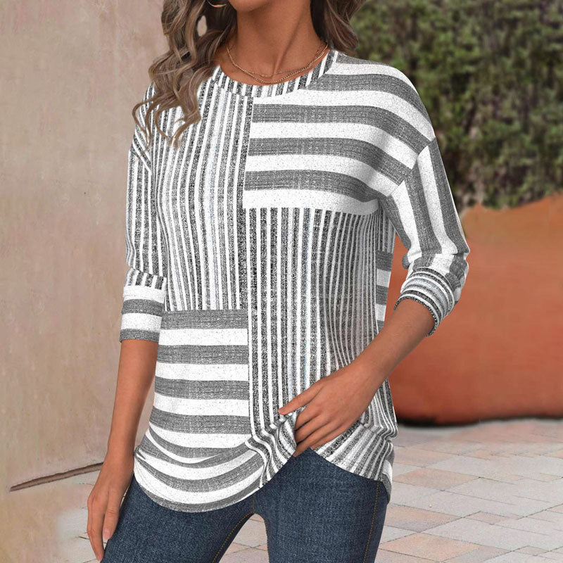 Mia-Striped Comfort Blouse
