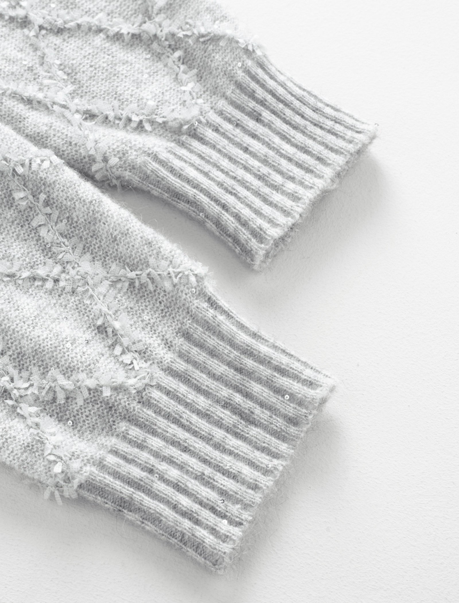 Mohair Sequins Diamond Knit Sweater