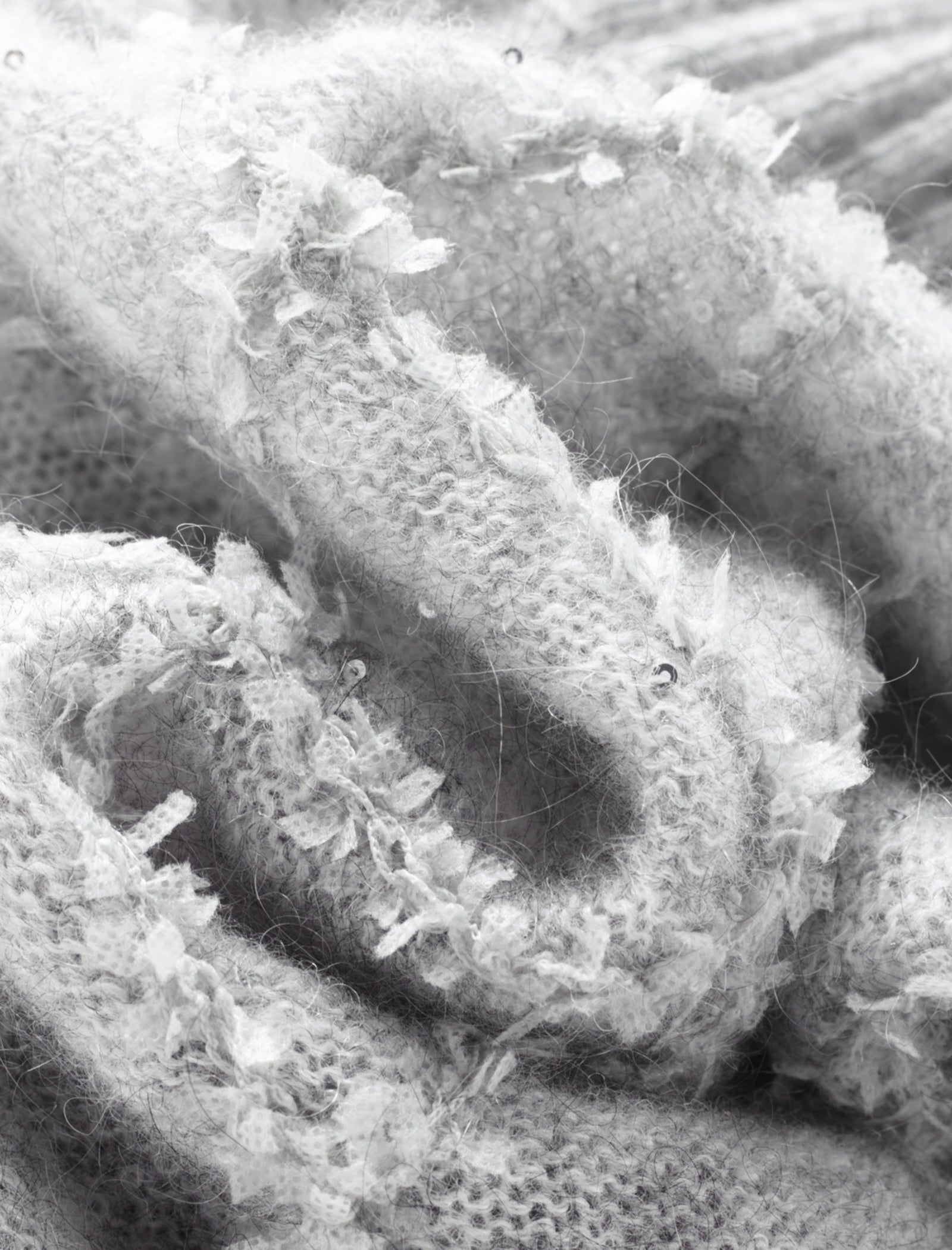 Mohair Sequins Diamond Knit Sweater
