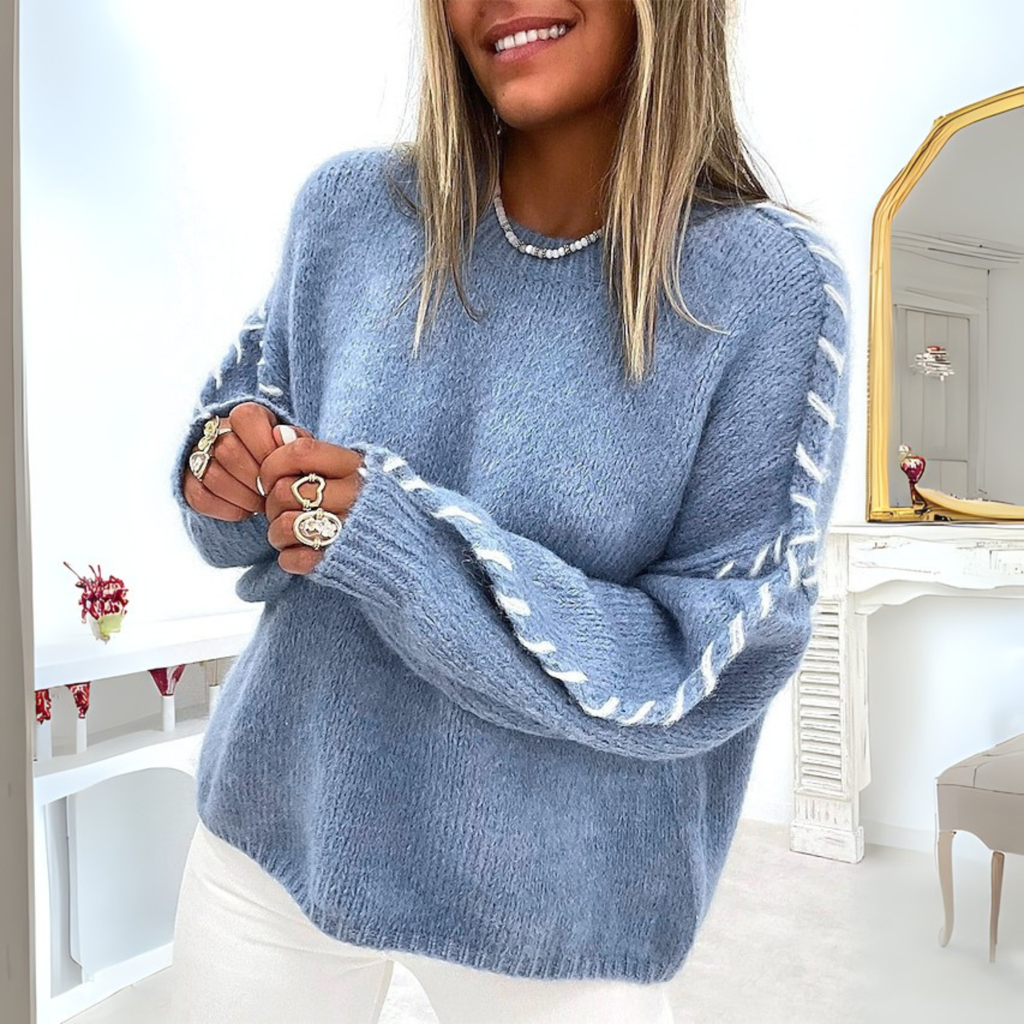 Elara – Cozy Long Sleeve Round Neck Sweater