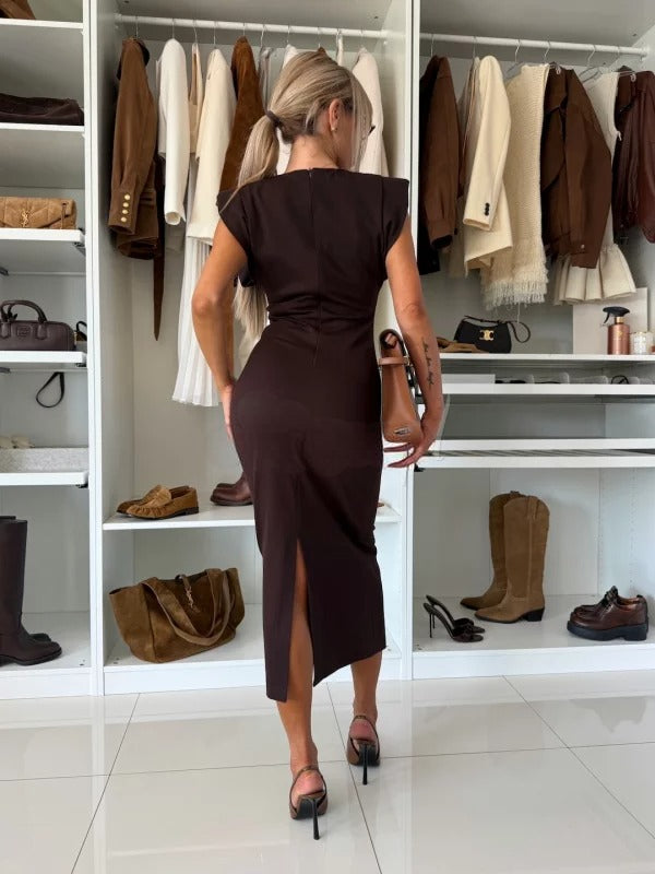 Hallie | Black Midi Dress