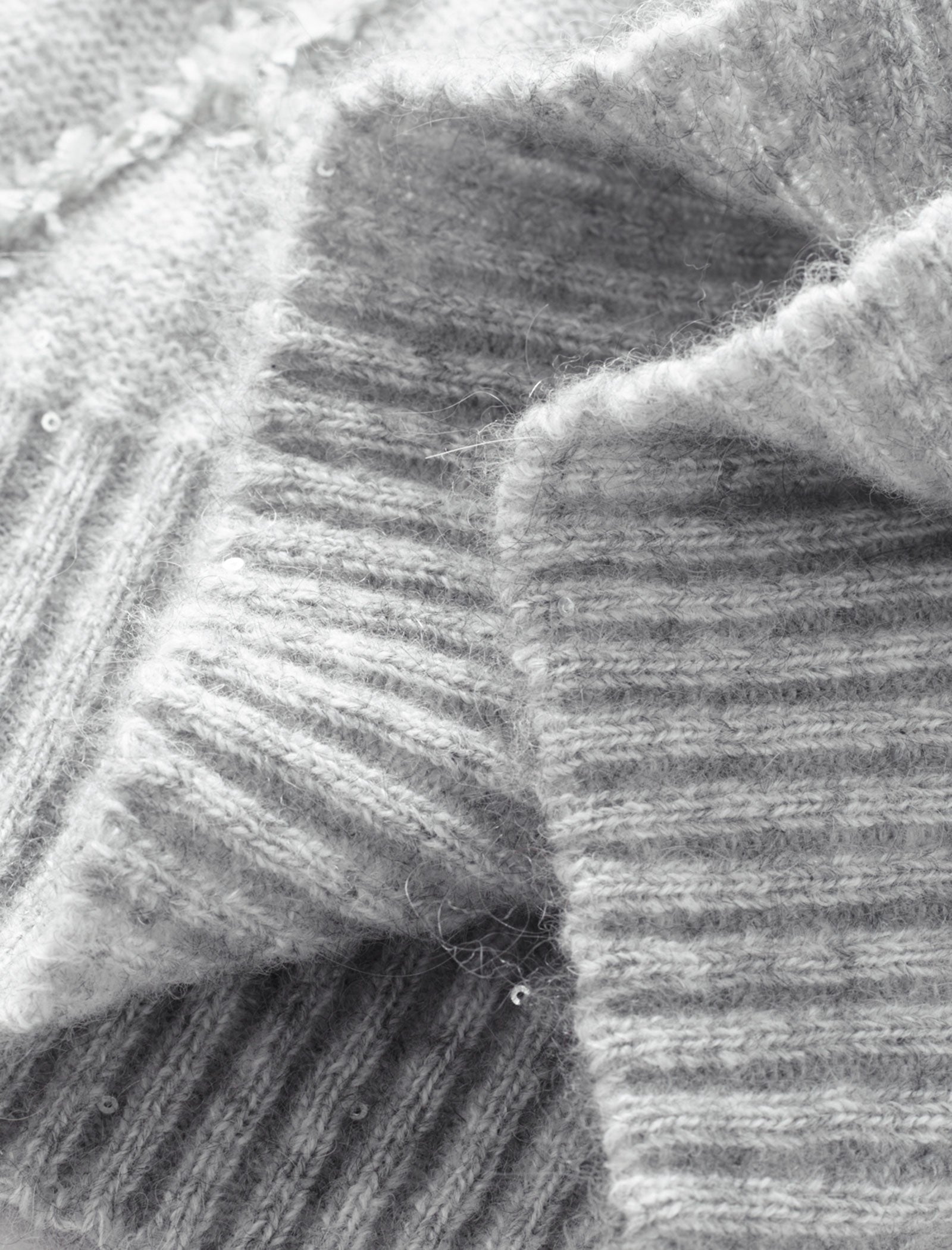 Mohair Sequins Diamond Knit Sweater