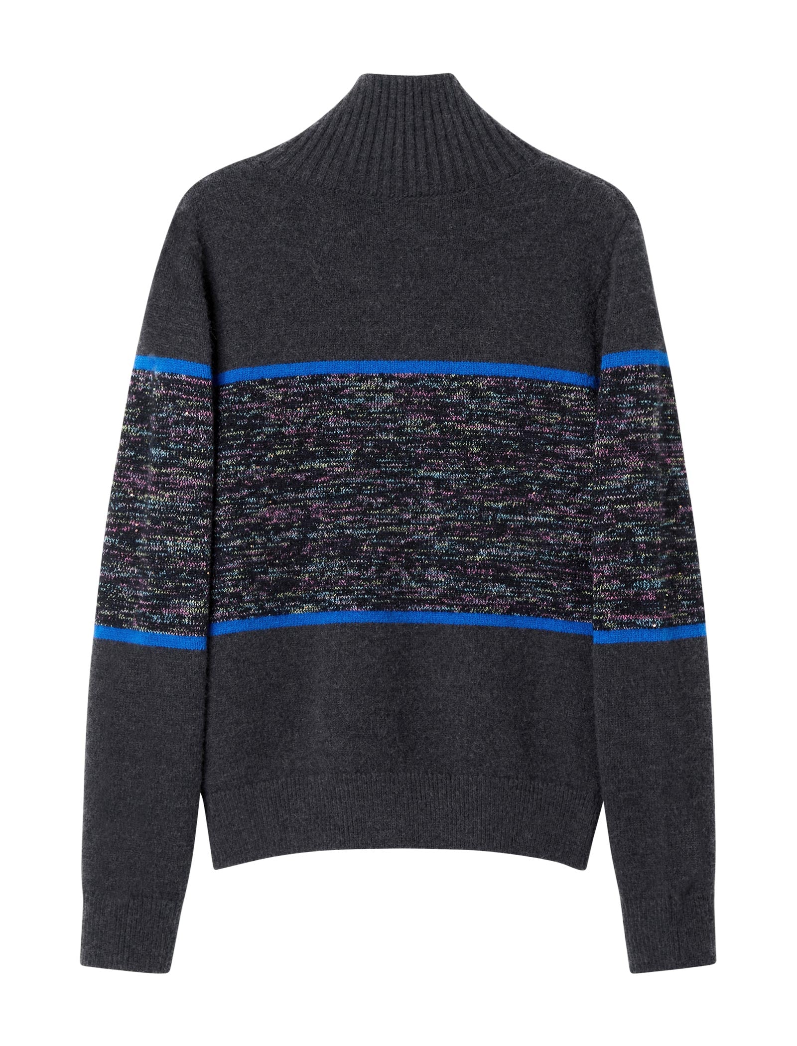 Charcoal Grey Button Placket Sweater