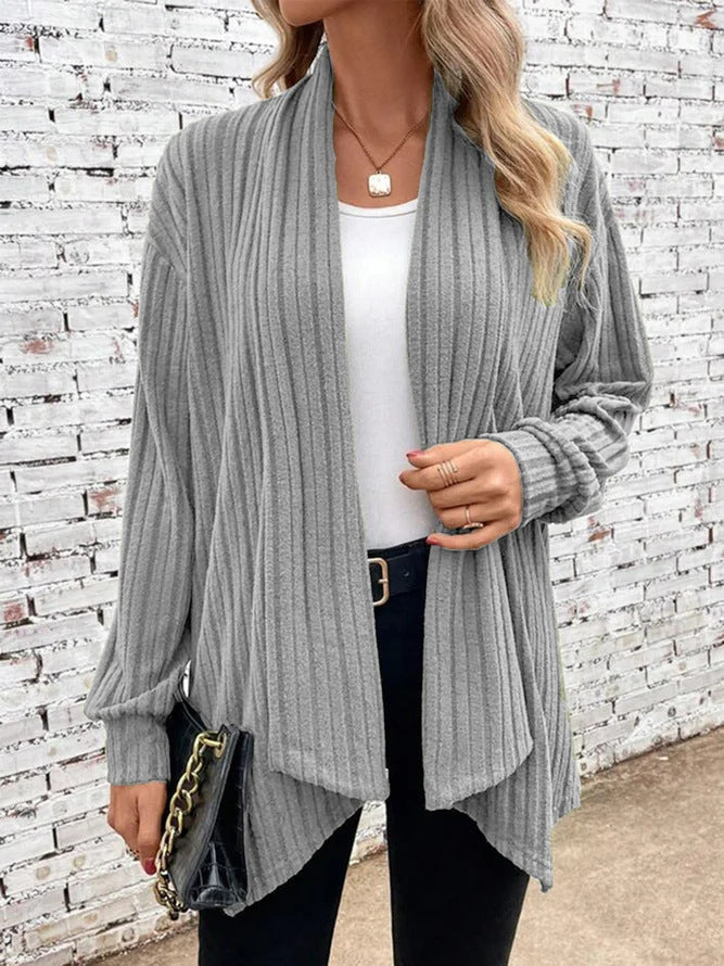 Leah™ -Ribbed Drape Cardigan